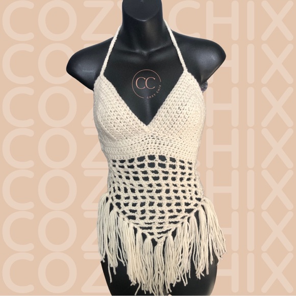 Cozy Net Nook: Handmade Crochet Bralette Top - Picture 1 of 2